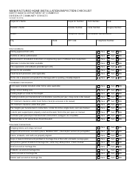 Form SFN60119 Manufactured Home Installation Inspection Checklist - North Dakota