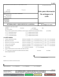 Document preview: Formulario FL-340 Determinaciones Y Orden Despues De La Audiencia - California (Spanish)