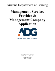 Document preview: Management Services Provider & Management Company Application - Arizona