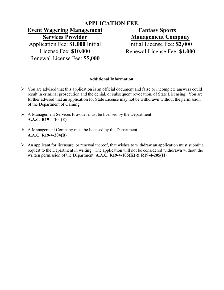 Management Services Provider  Management Company Application - Arizona, Page 2