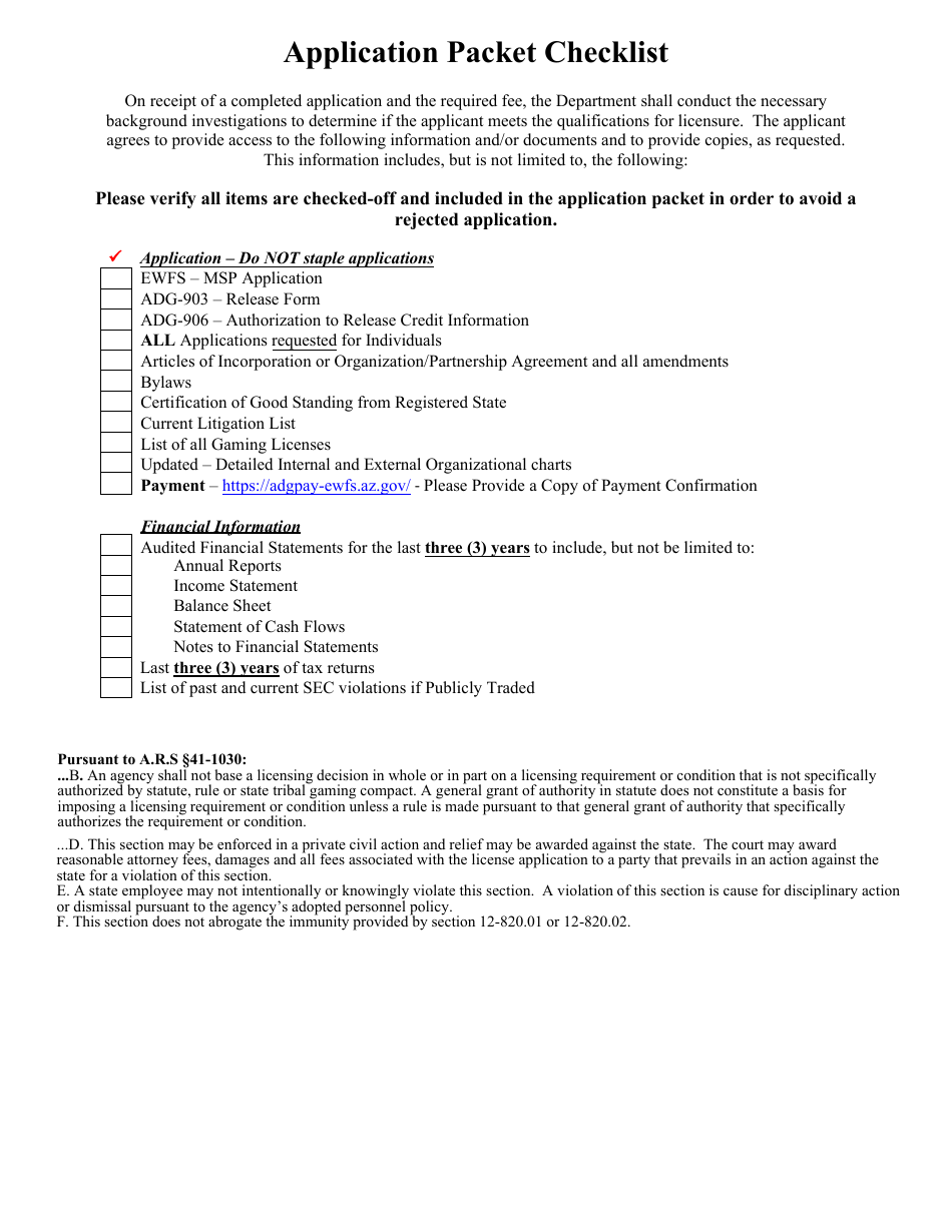 Management Services Provider  Management Company Application - Arizona, Page 3