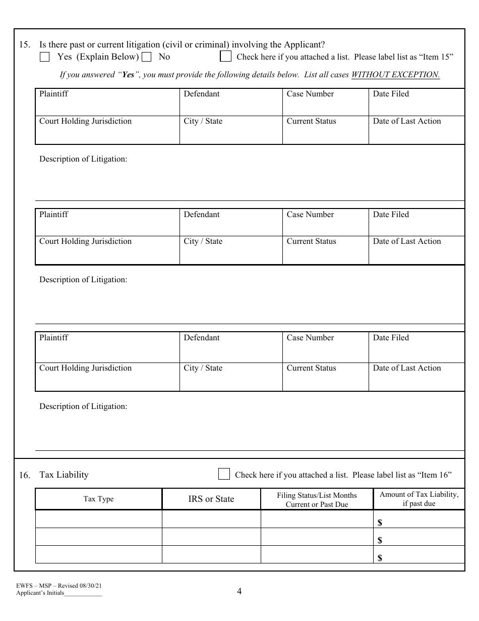 Management Services Provider  Management Company Application - Arizona, Page 7