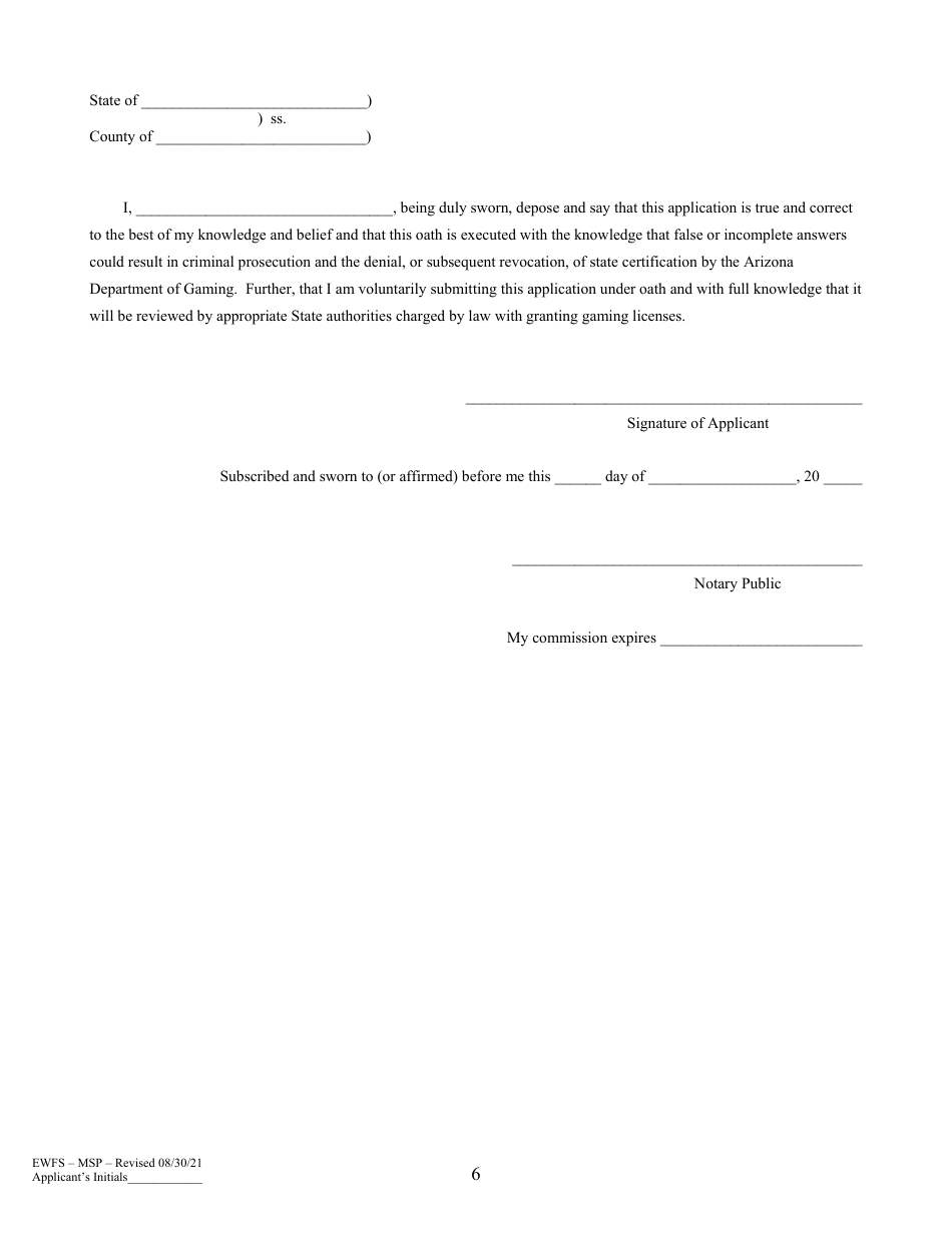 Management Services Provider  Management Company Application - Arizona, Page 9