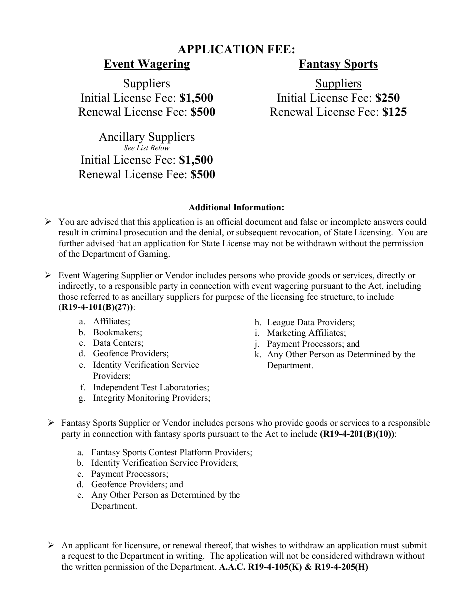 Supplier Application - Arizona, Page 2
