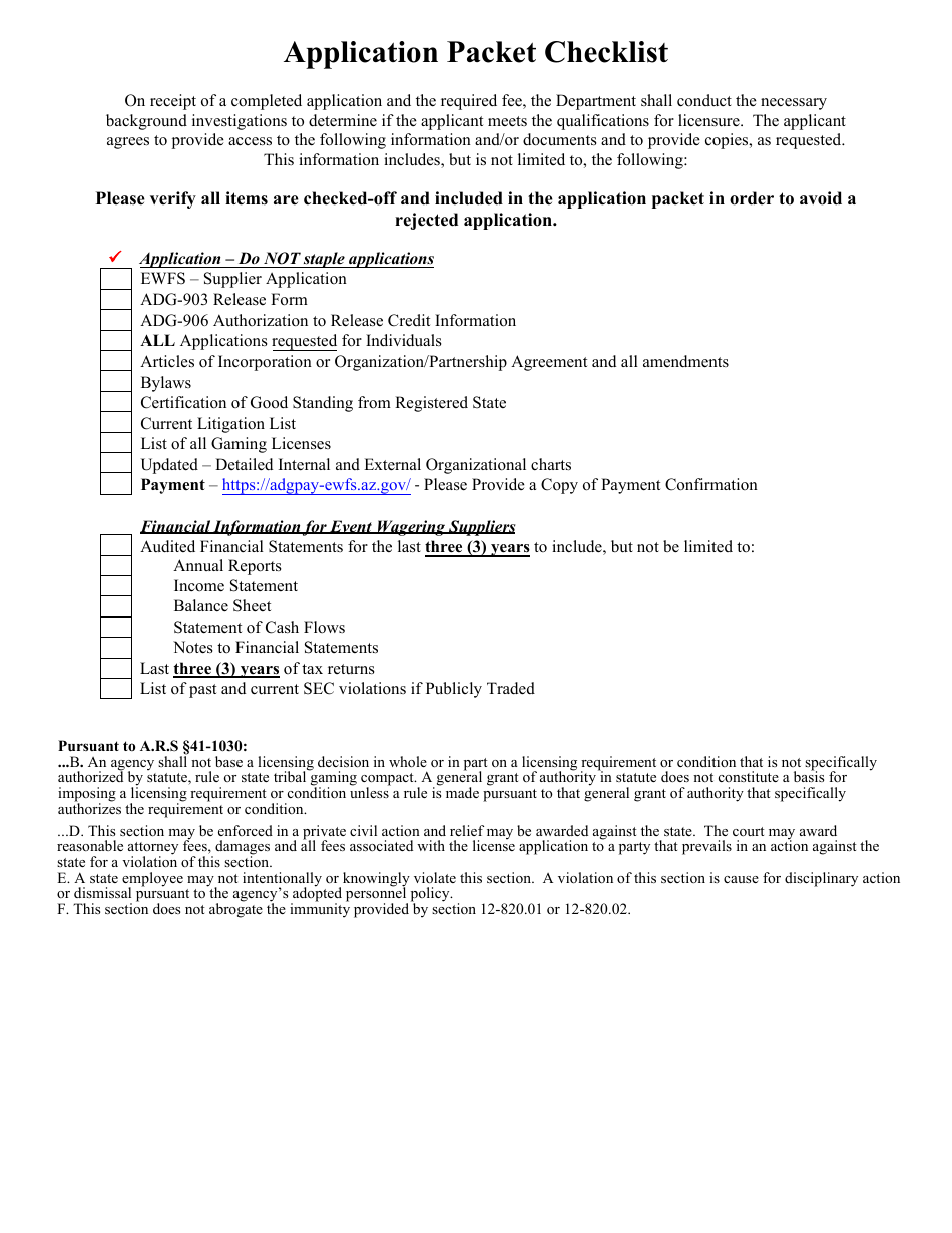 Supplier Application - Arizona, Page 3