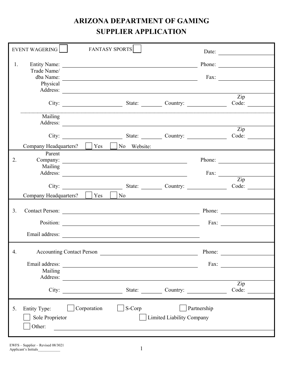 Supplier Application - Arizona, Page 4