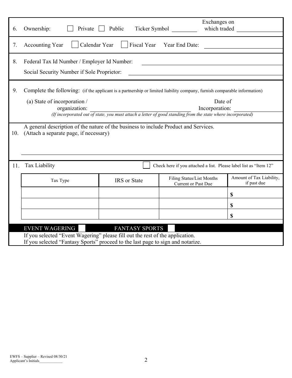 Supplier Application - Arizona, Page 5