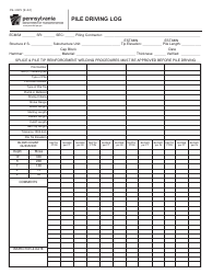 Document preview: Form CS-1005 Pile Driving Log - Pennsylvania