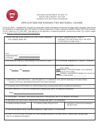 Document preview: Application for Radioactive Material License - Arkansas