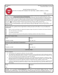 Document preview: RC Form 512 Registration Certificate - in Vitro Testing With Radioactive Material Under General License - Arkansas