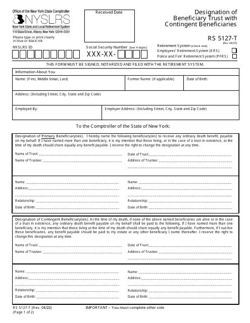 Form RS5127-T  Printable Pdf