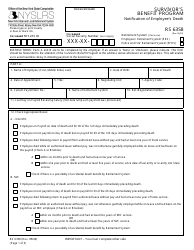 Form RS6358 Notification of Employee's Death - Survivor's Benefit Program - New York