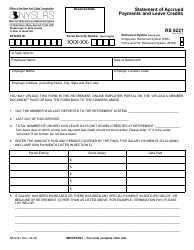 Document preview: Form RS6221 Statement of Accrued Payments and Leave Credits - New York