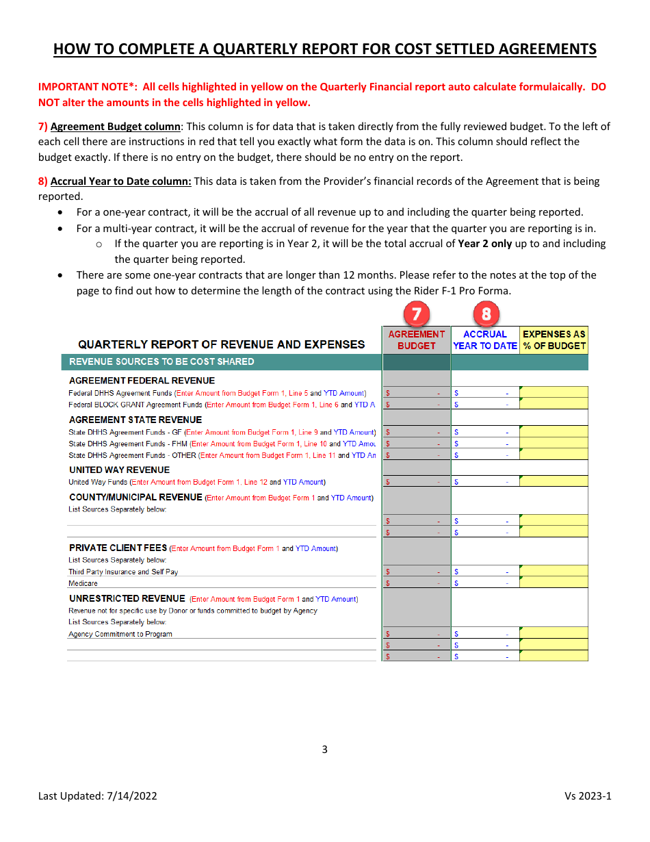 Instructions for Quarterly Report of Revenue and Expenses - Maine, Page 3