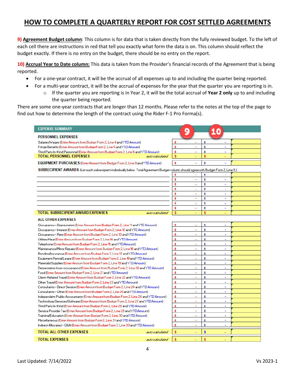 Instructions for Quarterly Report of Revenue and Expenses - Maine, Page 4