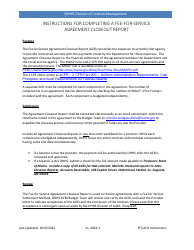 Instructions for Agreement Closeout Report - Fee-For-Service - Maine