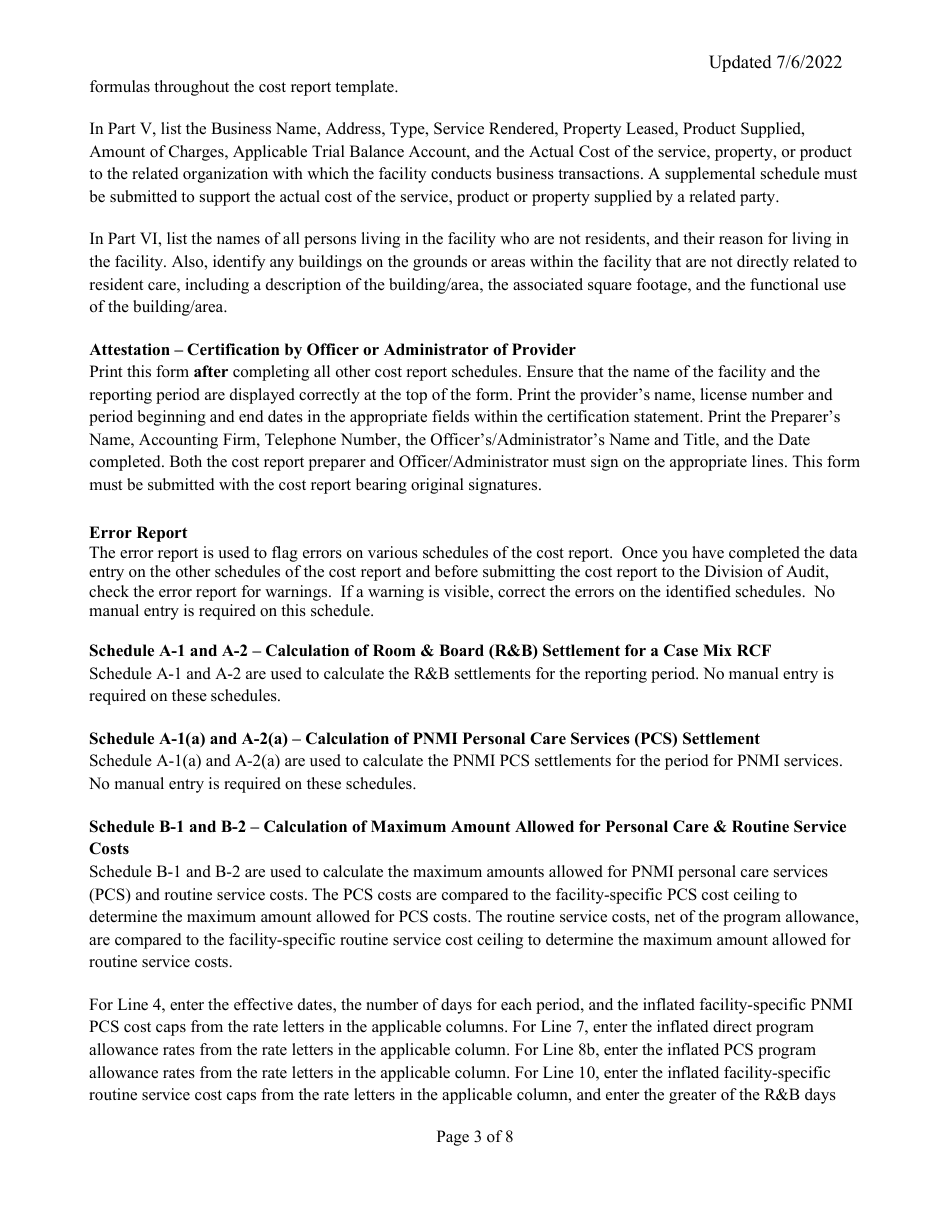 Instructions for Mainecare Cost Report for Multilevel Appendix C Private Non-medical Institutions (Pnmi) - Maine, Page 3