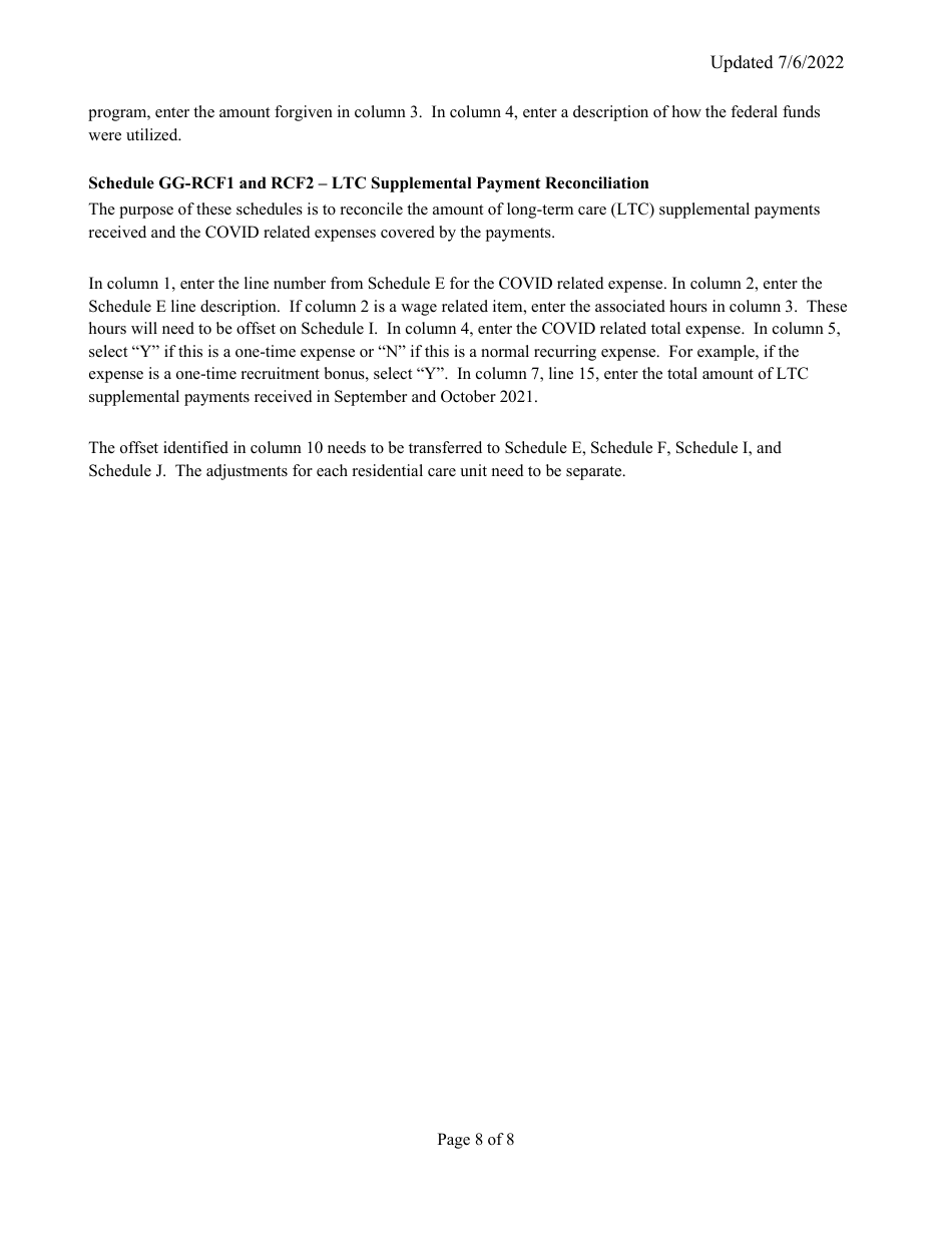 Instructions for Mainecare Cost Report for Multilevel Appendix C Private Non-medical Institutions (Pnmi) - Maine, Page 8