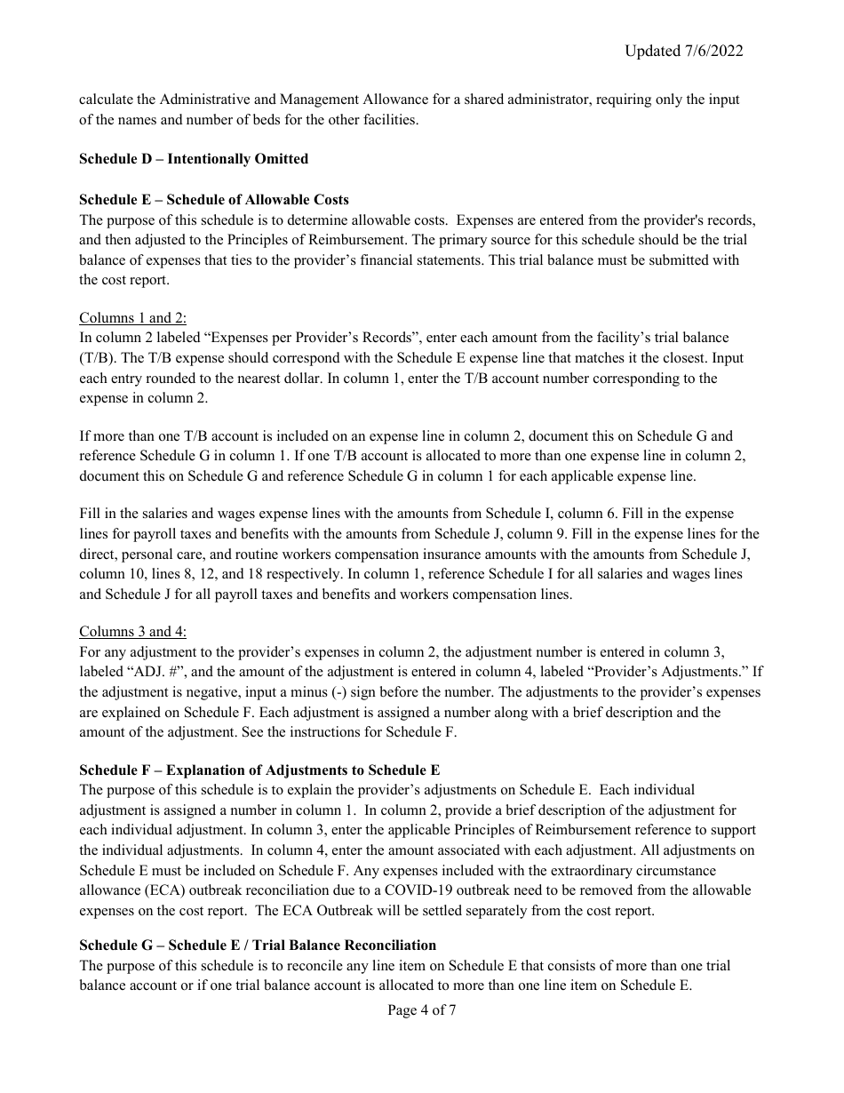 Instructions for Mainecare Cost Report for Appendix F Private Non-medical Institutions (Pnmi) - Maine, Page 4