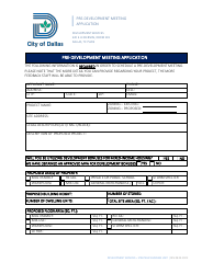 Pre-development Meeting Application - City of Dallas, Texas, Page 2