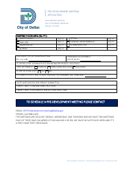 Pre-development Meeting Application - City of Dallas, Texas, Page 3
