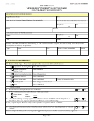 Document preview: Form AC3291-S Vendor Responsibility Questionnaire - Not-For-Profit Business Entity - New York