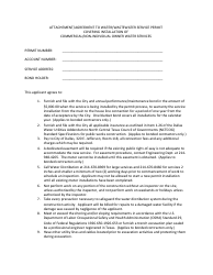 Attachement/Agreement to Water/Wastewater Service Permit Covering Installation of Commercial/Non-individual Owner Water Services - City of Dallas, Texas