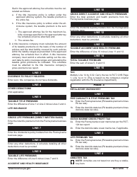 Form RCT-121B Gross Premiums Tax - Foreign Life or Foreign Title Insurance Companies - Pennsylvania, Page 9