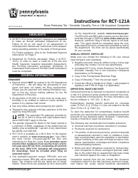 Form RCT-121A Gross Premiums Tax - Domestic Casualty, Fire or Life Insurance Companies - Pennsylvania, Page 5