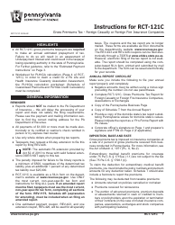 Form RCT-121C Gross Premiums Tax - Foreign Casualty or Foreign Fire Insurance Companies - Pennsylvania, Page 5