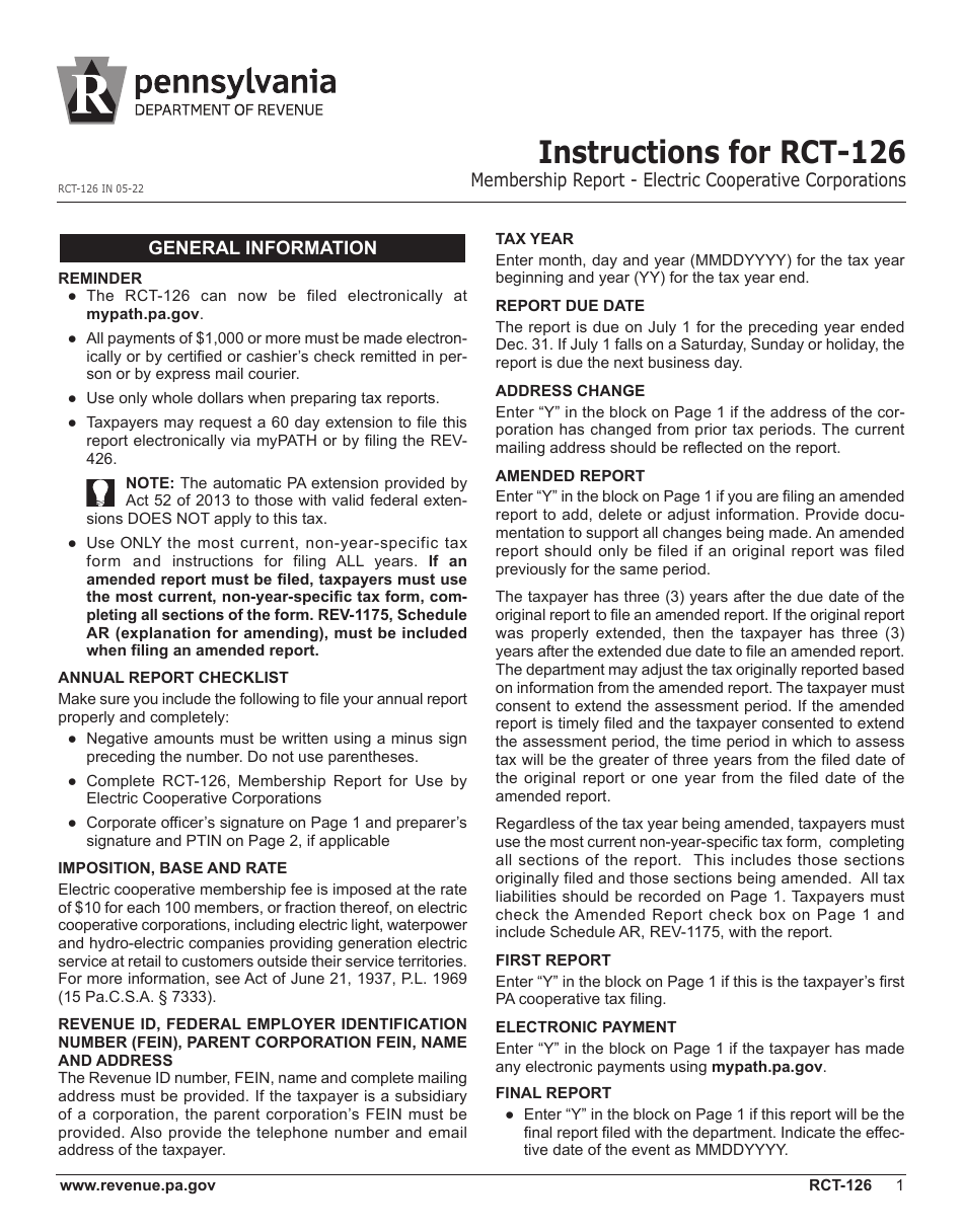 Form RCT-126 Membership Report - Electric Cooperative Corporations - Pennsylvania, Page 3