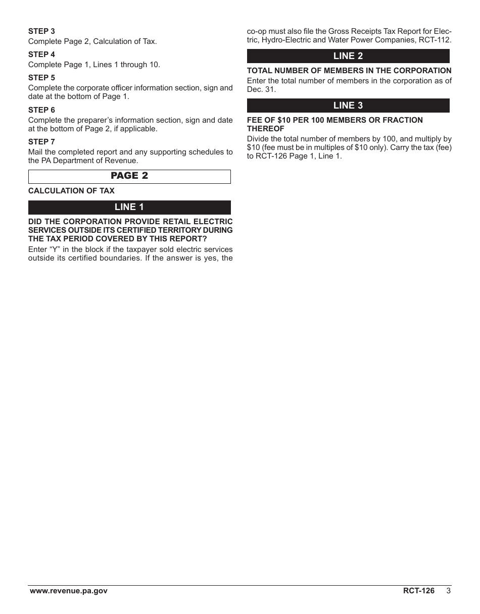 Form RCT-126 Membership Report - Electric Cooperative Corporations - Pennsylvania, Page 5