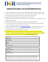 Substitute Form Vendor Registration Form - Rhode Island