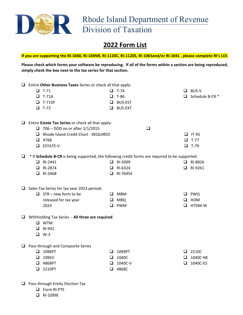 Substitute Form Vendor Registration Form - Rhode Island, Page 3
