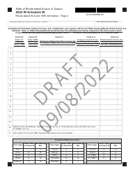 Form RI-1040 Resident Individual Income Tax Return - Draft - Rhode Island, Page 4