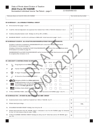 Form RI-1040NR Nonresident Individual Income Tax Return - Draft - Rhode Island, Page 3
