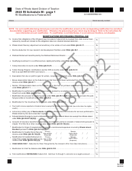 Schedule M Ri(modifications to Federal Agi - Draft - Rhode Island