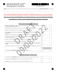 Schedule M Ri(modifications to Federal Agi - Draft - Rhode Island, Page 2