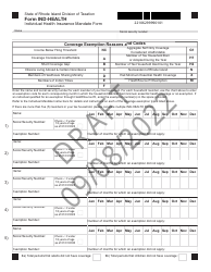 Document preview: Form IND-HEALTH Individual Health Insurance Mandate Form - Draft - Rhode Island