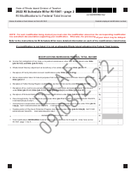 Form RI-1041 Schedule M Ri(modifications to Federal Total Income - Draft - Rhode Island, Page 2