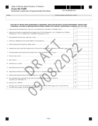 Form RI-1120F Business Corporation Supplemental Schedule - Draft - Rhode Island, Page 2