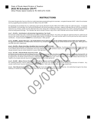 Schedule CR-PT Other Rhode Island Credits for Ri-1065 &amp; Ri-1120s Filers - Draft - Rhode Island, Page 2