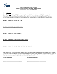 Document preview: Form PER-127-A Employee Service Rating - Optional Comments Sheet Administrative and Residual (P5) Unit - Connecticut