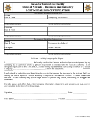 Form TA026 Lost Medallion Form - Nevada, Page 2