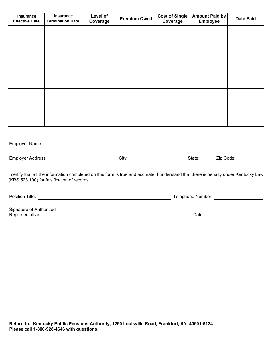 Form 6260 Medicare Secondary Payer Application for Medical Insurance Reimbursement - Kentucky, Page 6
