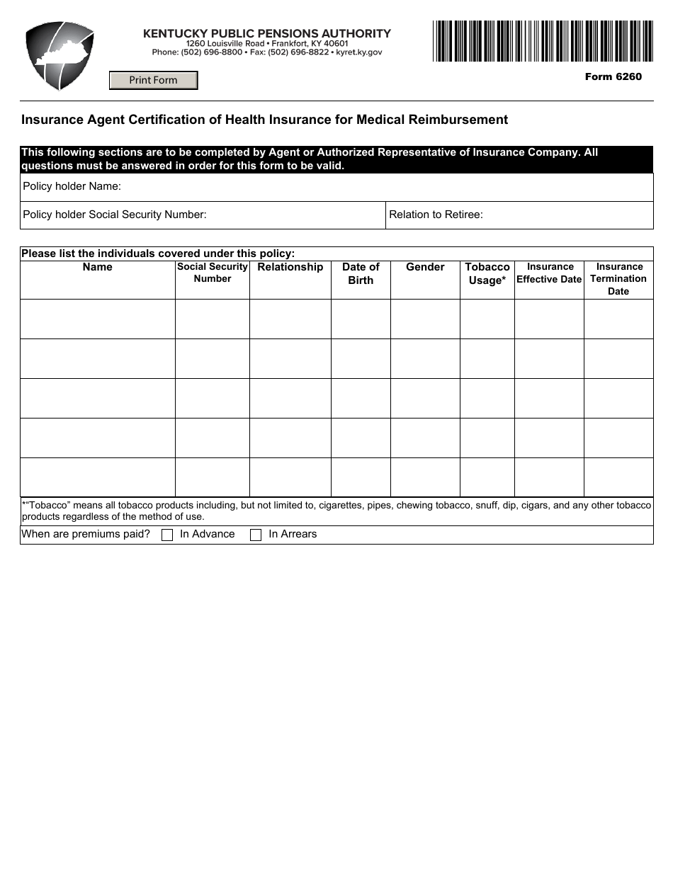 Form 6260 Medicare Secondary Payer Application for Medical Insurance Reimbursement - Kentucky, Page 7