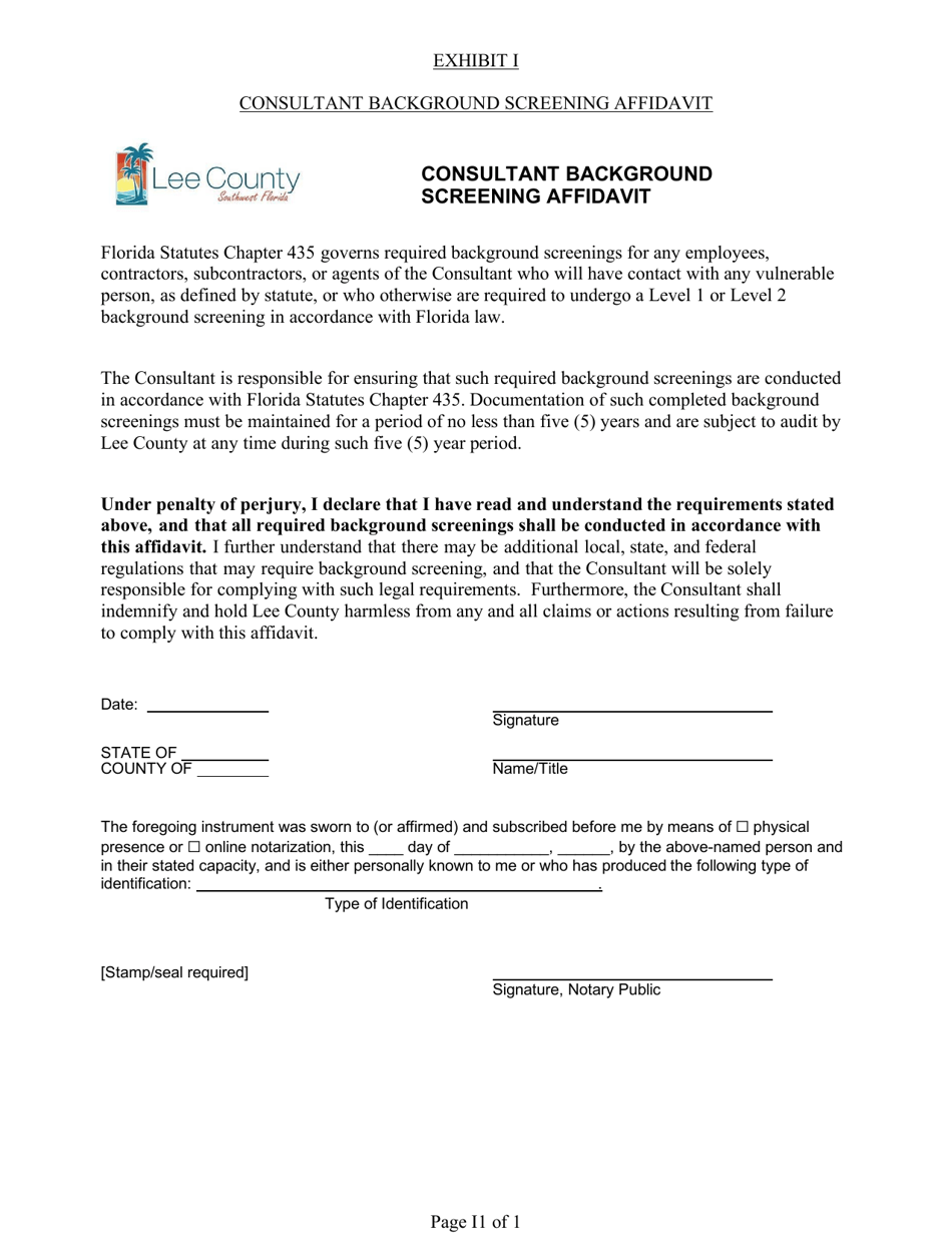 professional Services Agreement (Psa) - Annual Project - Lee County, Florida, Page 12