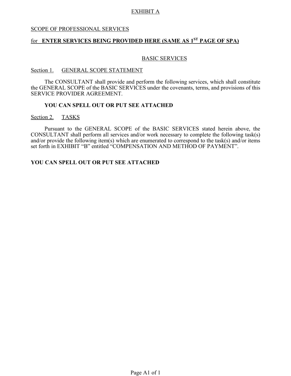 professional Services Agreement (Psa) - Annual Project - Lee County, Florida, Page 1