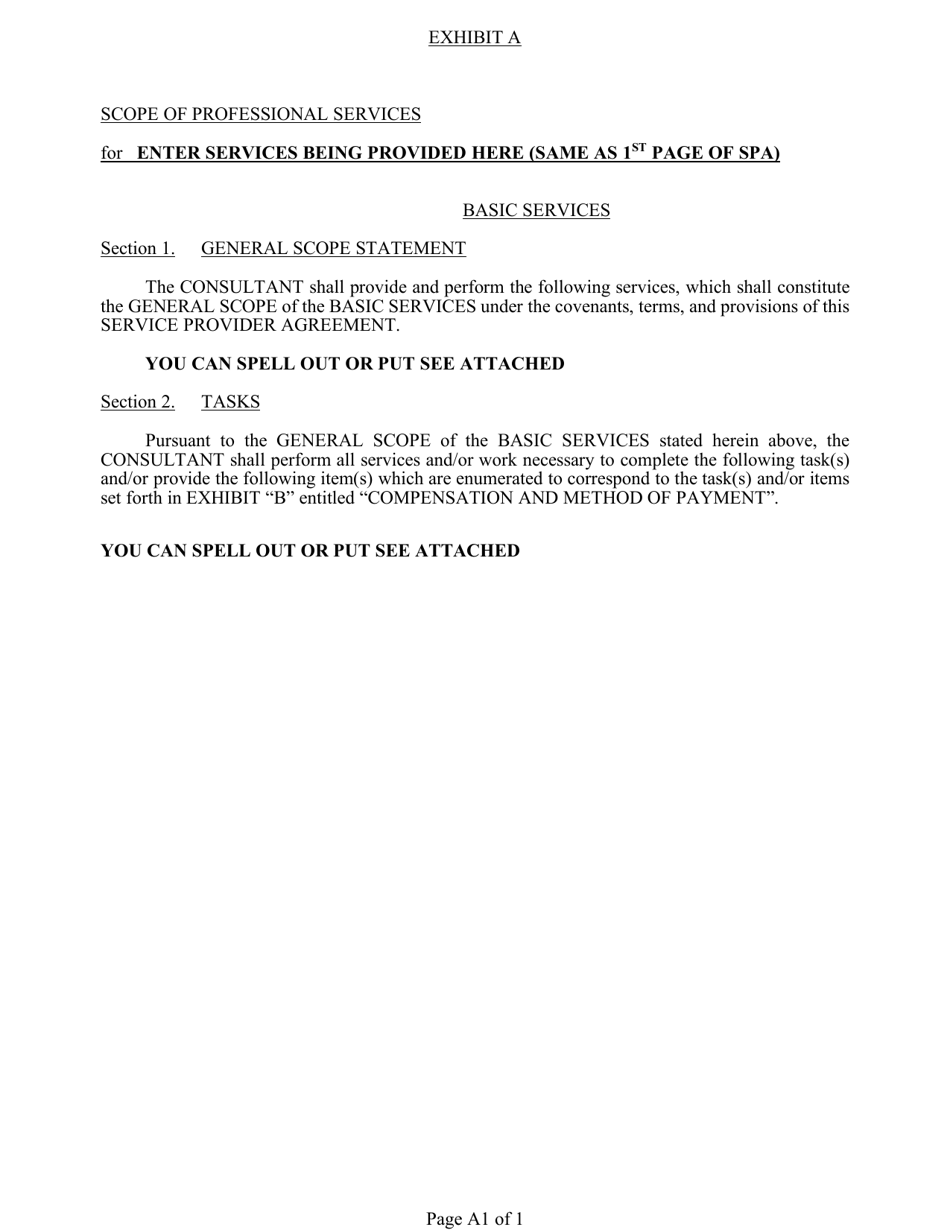 professional Services Agreement (Psa) - Individual Project - Lee County, Florida, Page 1