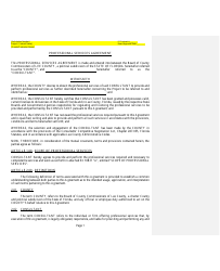 Document preview: Professional Services Agreement - Lee County, Florida
